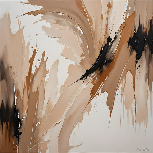 Beige Abstract Wall Art – Quiet Luxury Minimalist Square Art Print