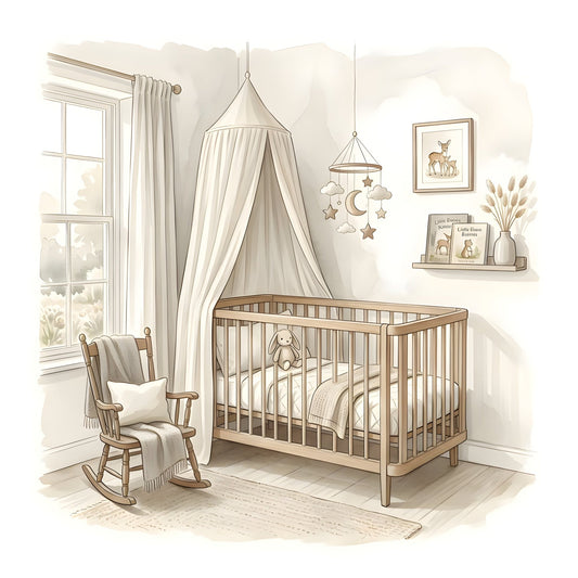 Neutral Nursery Wall Art | Minimalist Baby Room Print - Byeutifull Art