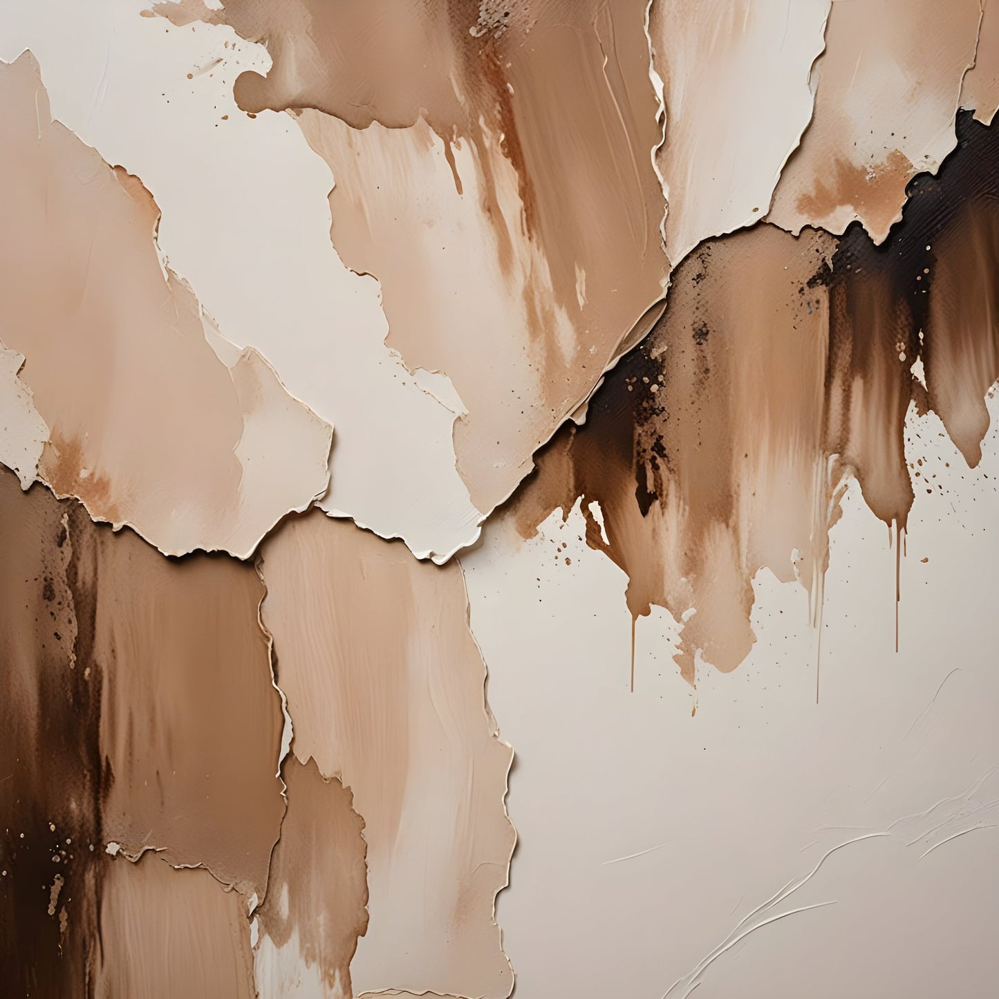 Neutral Abstract Wall Art – Quiet Luxury Minimalist Square Art Print