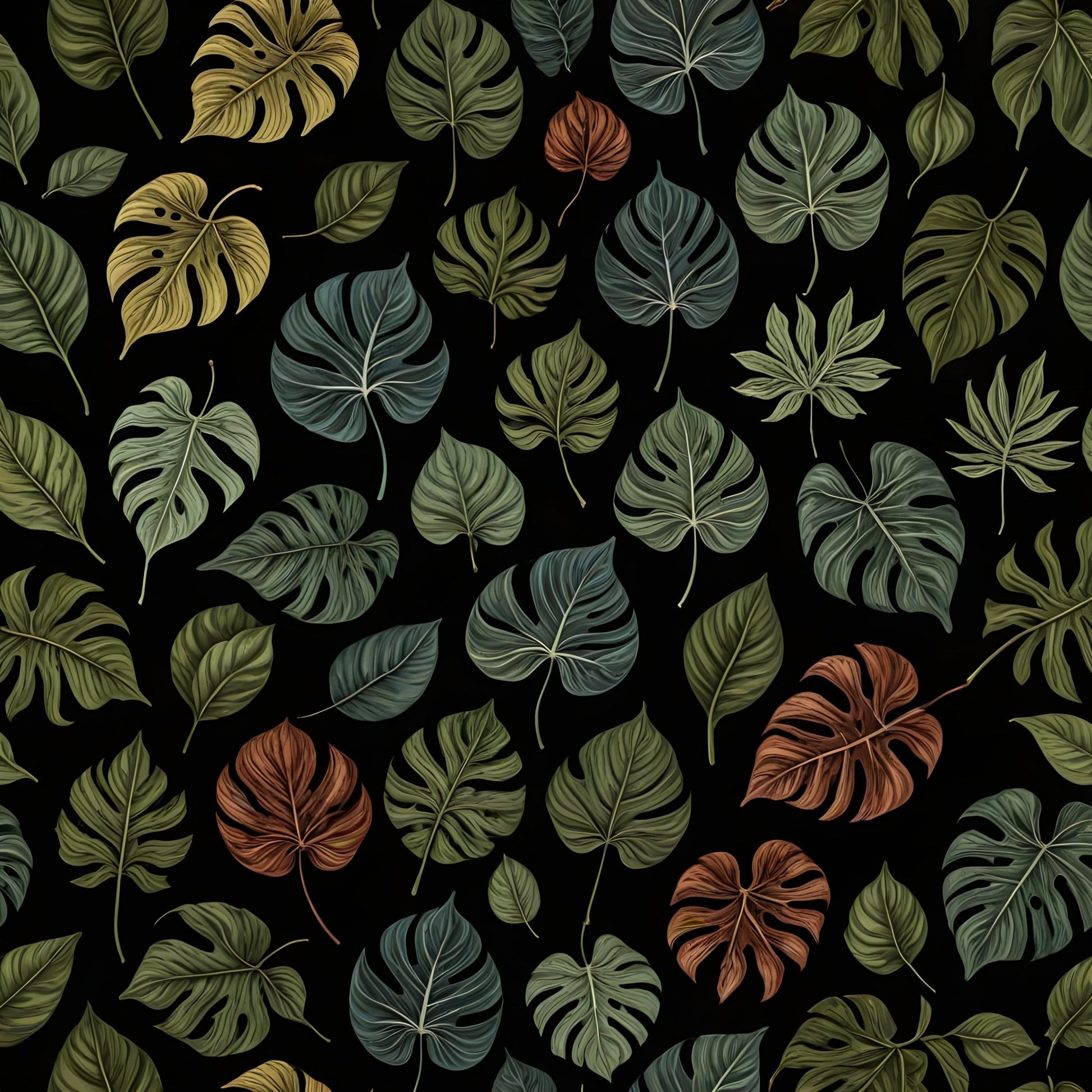 Tropical Leaves Wall Art Print – Modern Botanical Digital Artwork