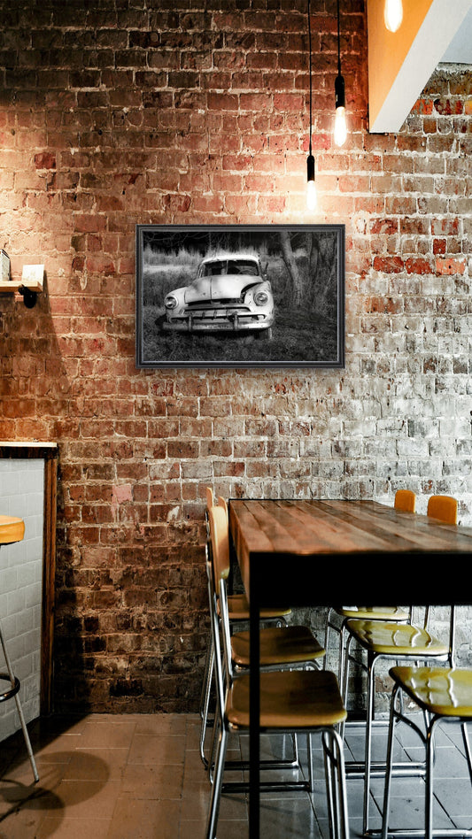 Abandoned Steel Landscape – Quiet Woods – Black & White Photography Print - Byeutifull Art