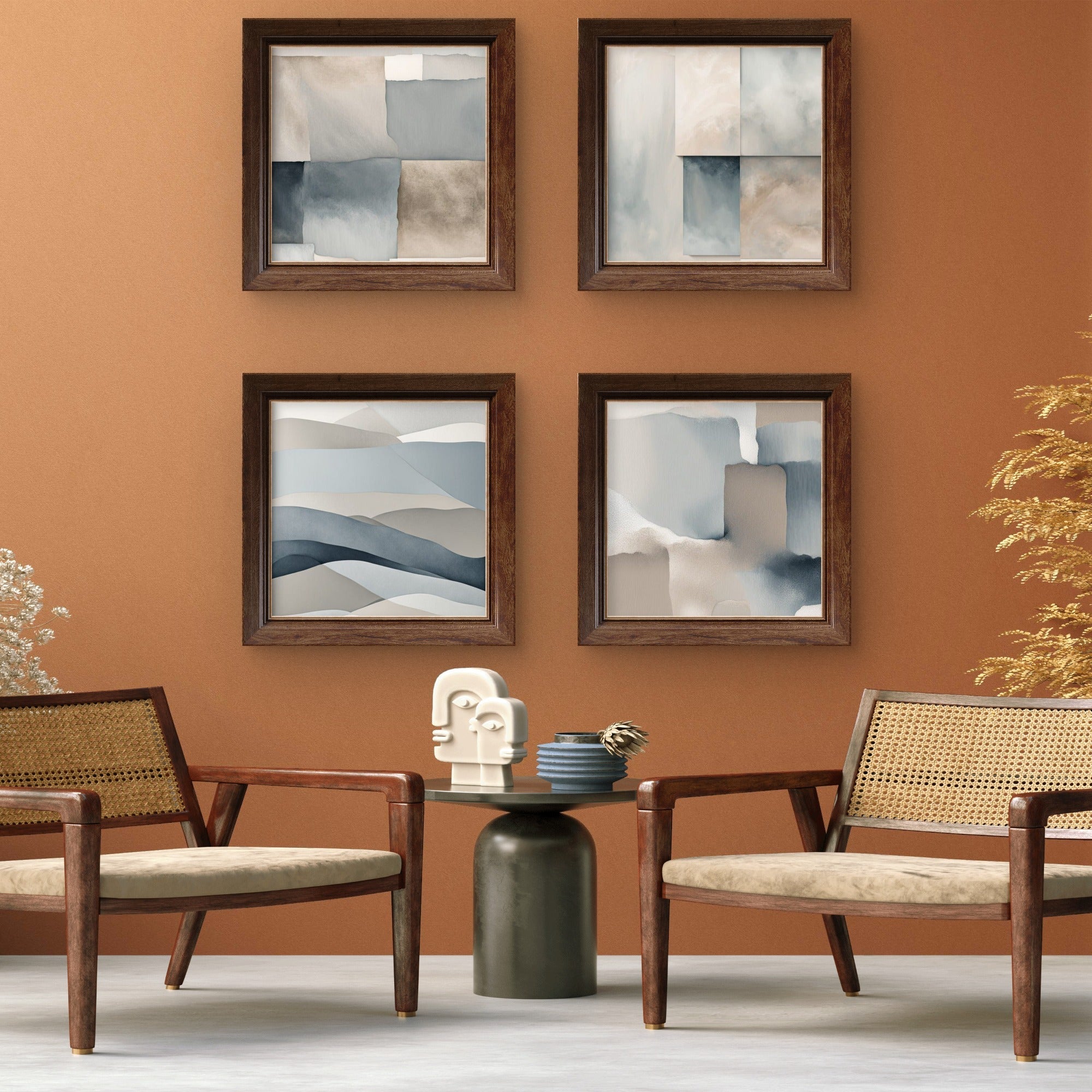 Abstract Neutral Wall Art Set of 4 – Modern Minimalist Gallery Wall - Byeutifull Art