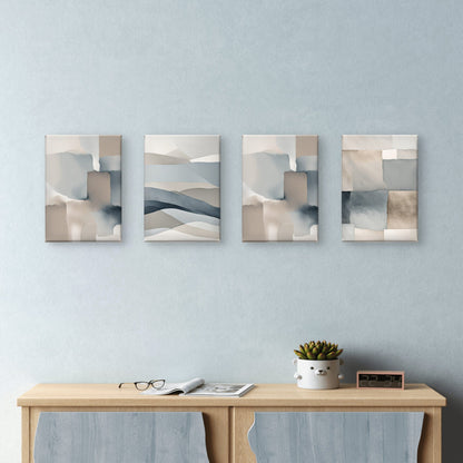 Abstract Neutral Wall Art Set of 4 – Modern Minimalist Gallery Wall - Byeutifull Art