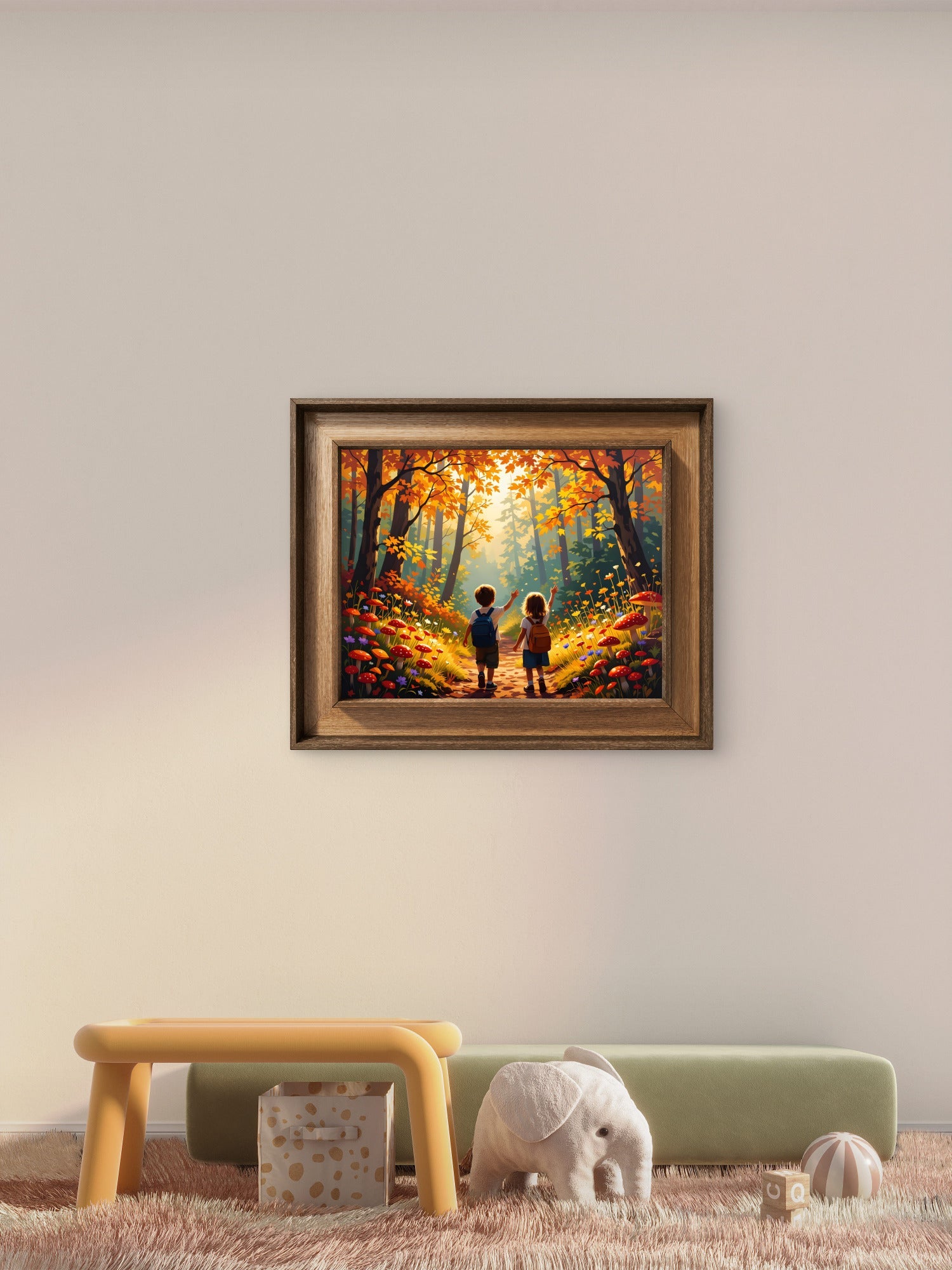 Autumn Forest Adventure Wall Art – Children’s Nursery Art Print - Byeutifull Art