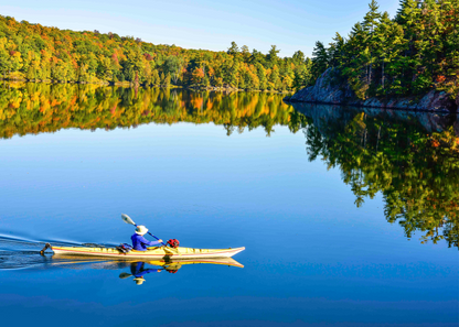 Autumn Reflection — Kayaking on a Canadian Shield Lake Photography Print - Byeutifull Art