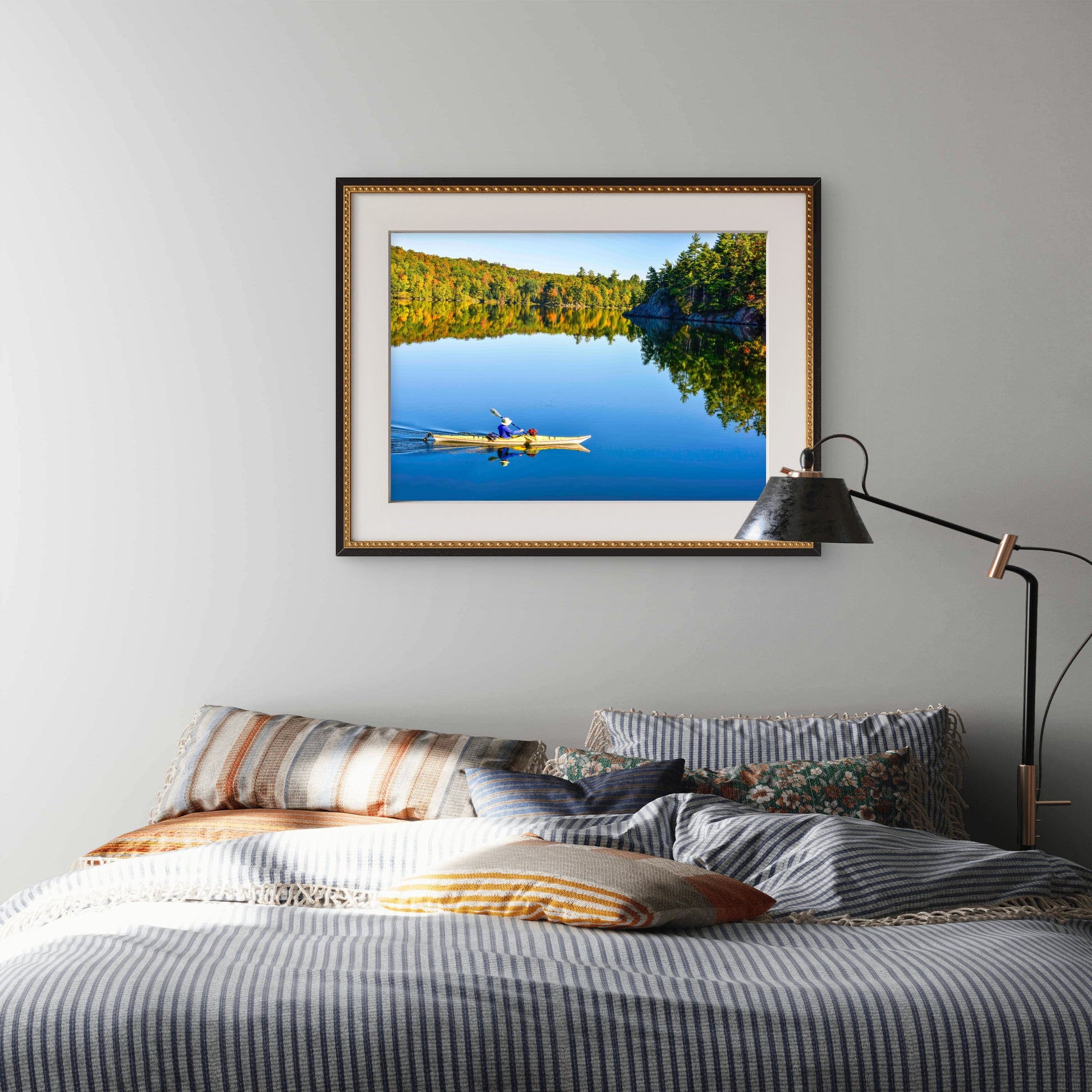 Autumn Reflection — Kayaking on a Canadian Shield Lake Photography Print - Byeutifull Art