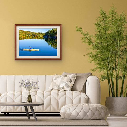 Autumn Reflection — Kayaking on a Canadian Shield Lake Photography Print - Byeutifull Art