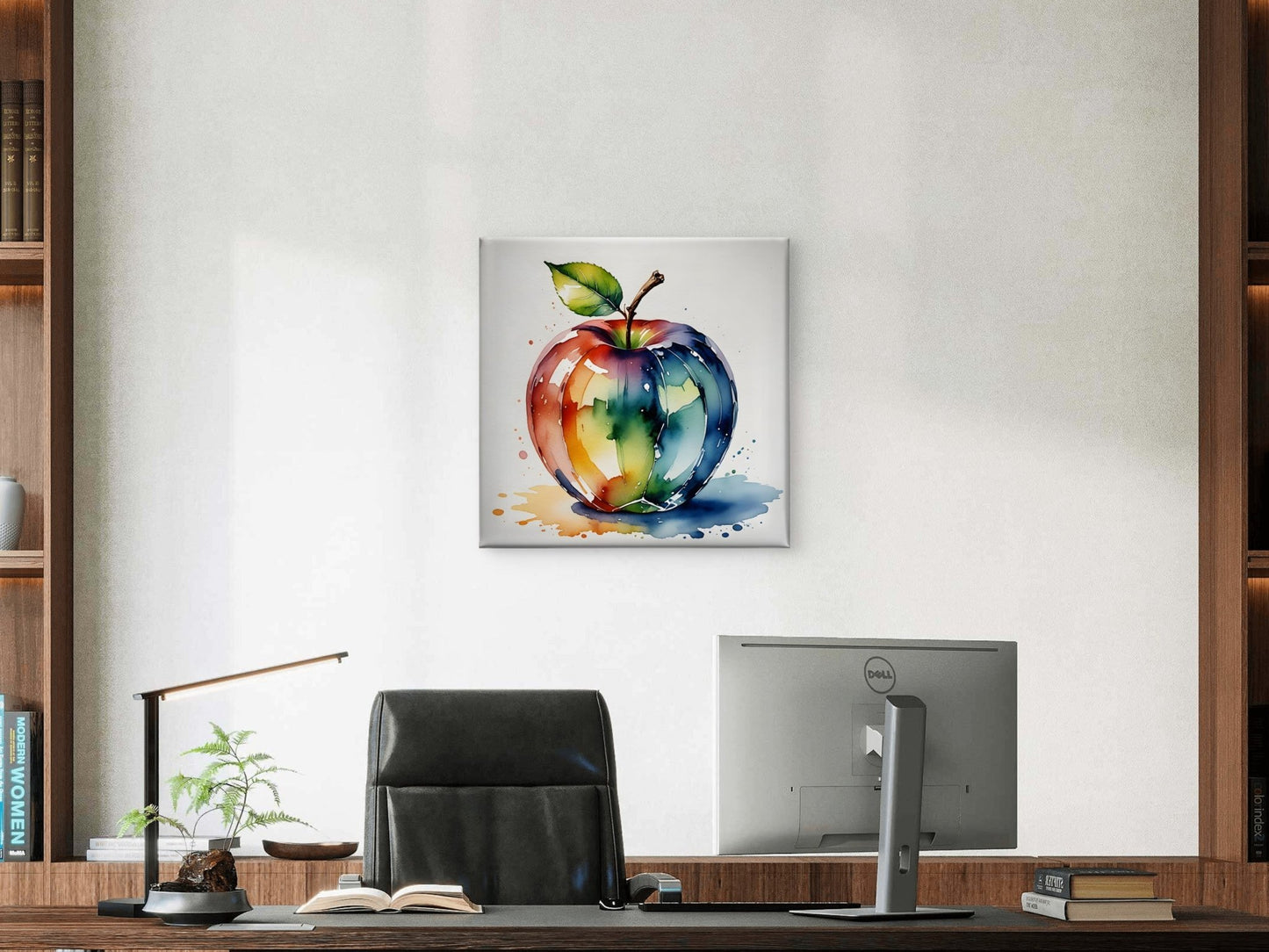 Crystal Apple Glass Sculpture Wall Art – Elegant Still Life Print - Byeutifull Art