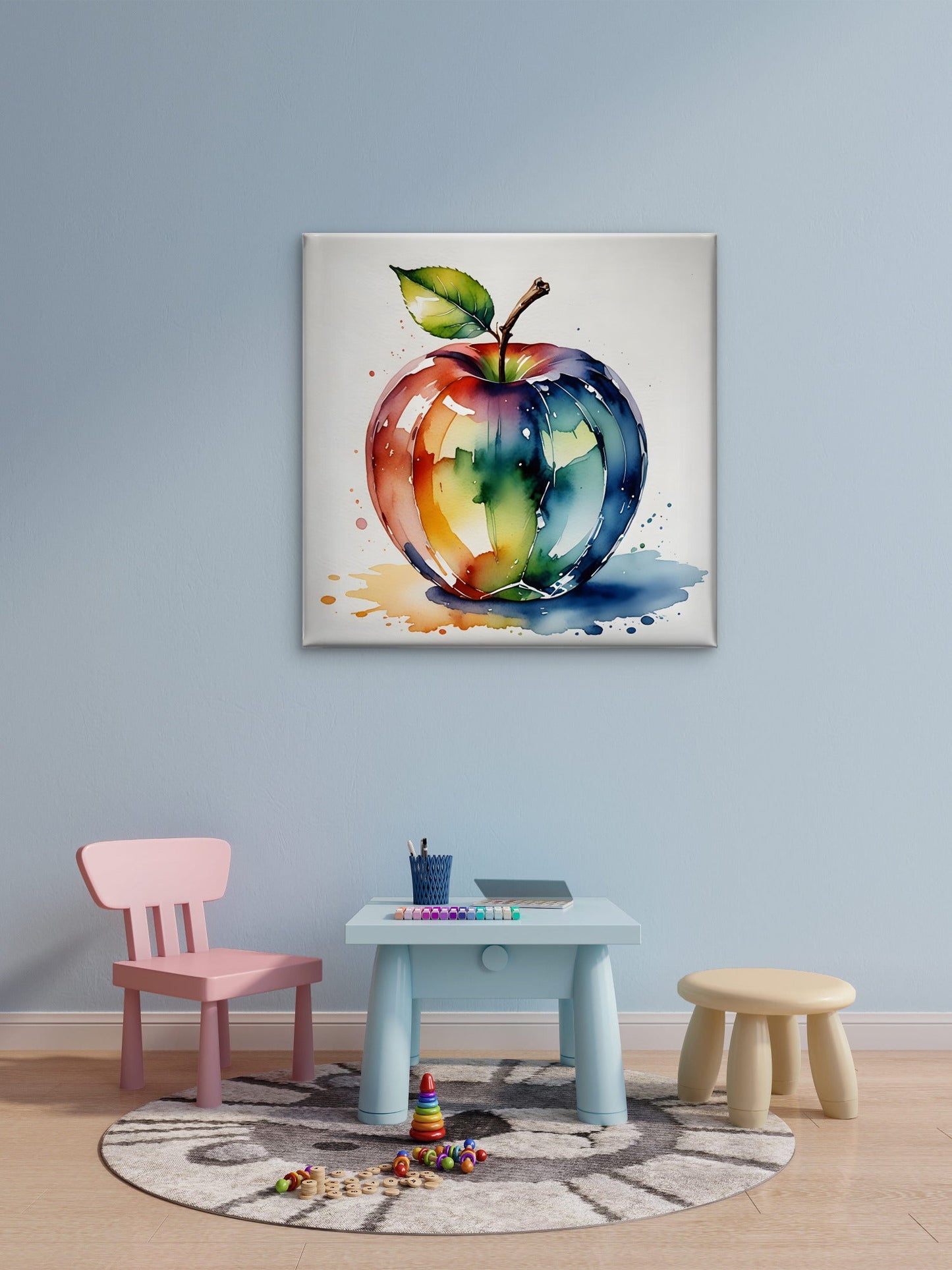 Crystal Apple Glass Sculpture Wall Art – Elegant Still Life Print - Byeutifull Art