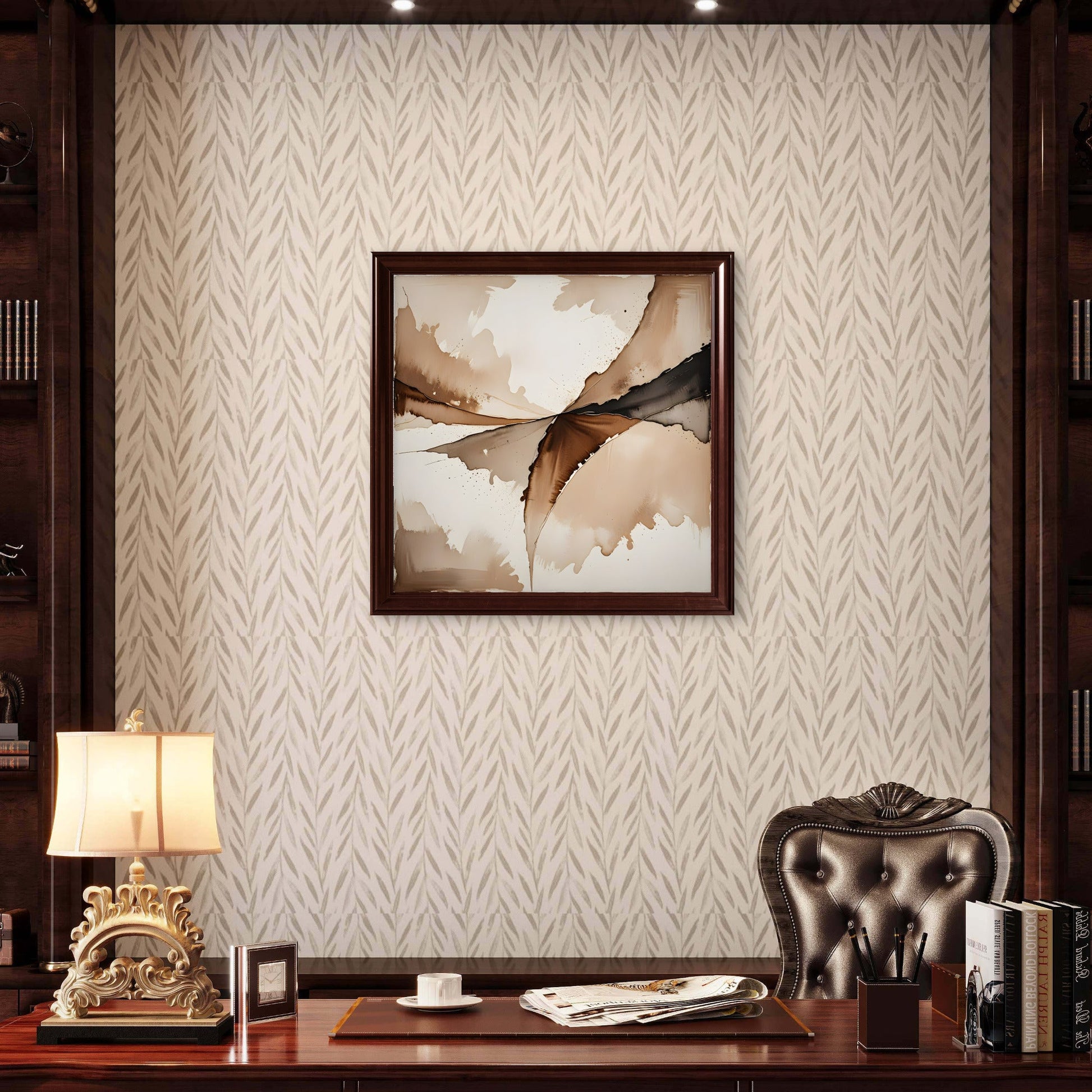 Elegant neutral abstract wall art in a quiet luxury minimalist style. - Byeutifull Art