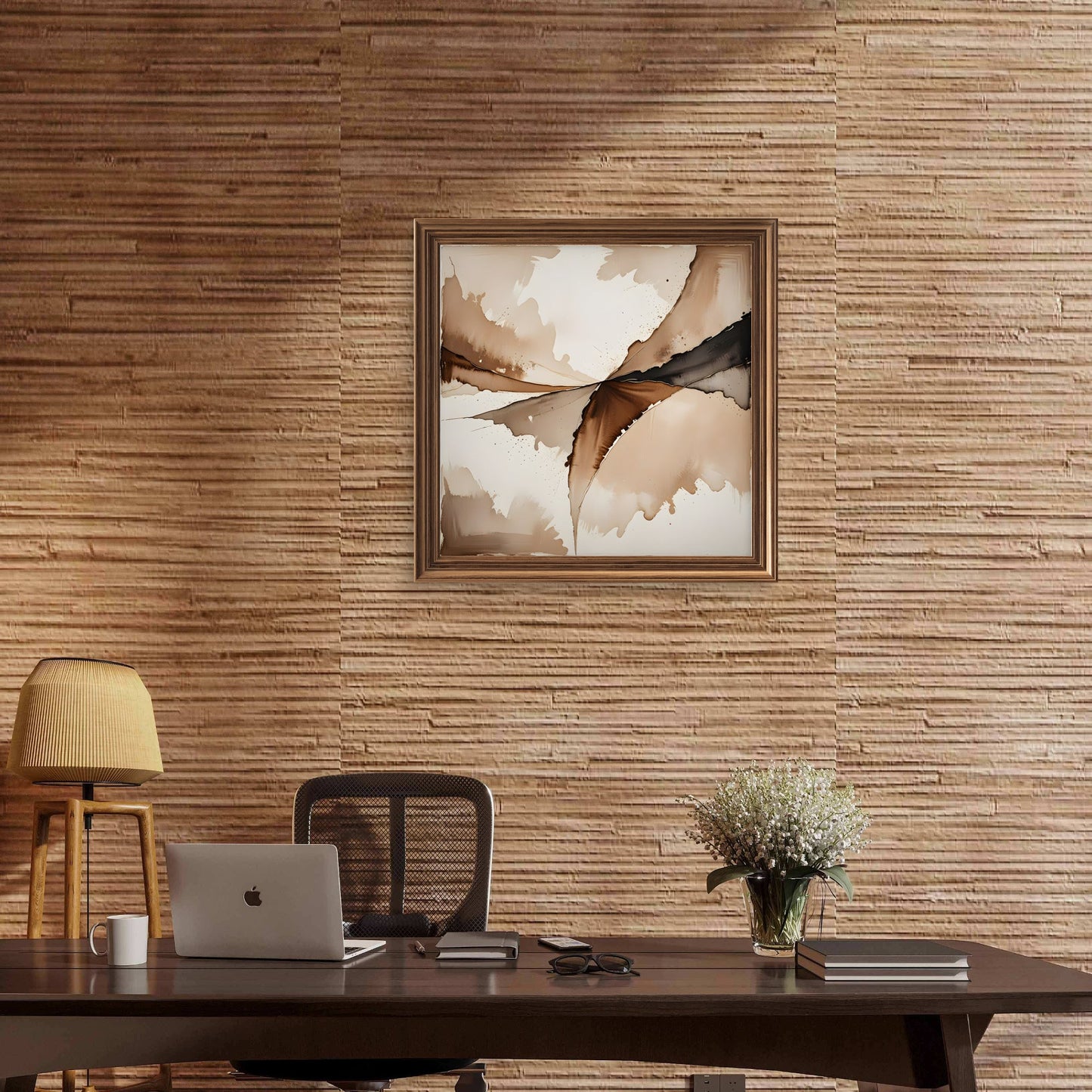 Elegant neutral abstract wall art in a quiet luxury minimalist style. - Byeutifull Art