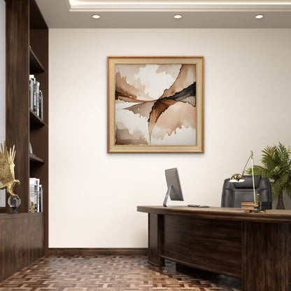 Elegant neutral abstract wall art in a quiet luxury minimalist style. - Byeutifull Art