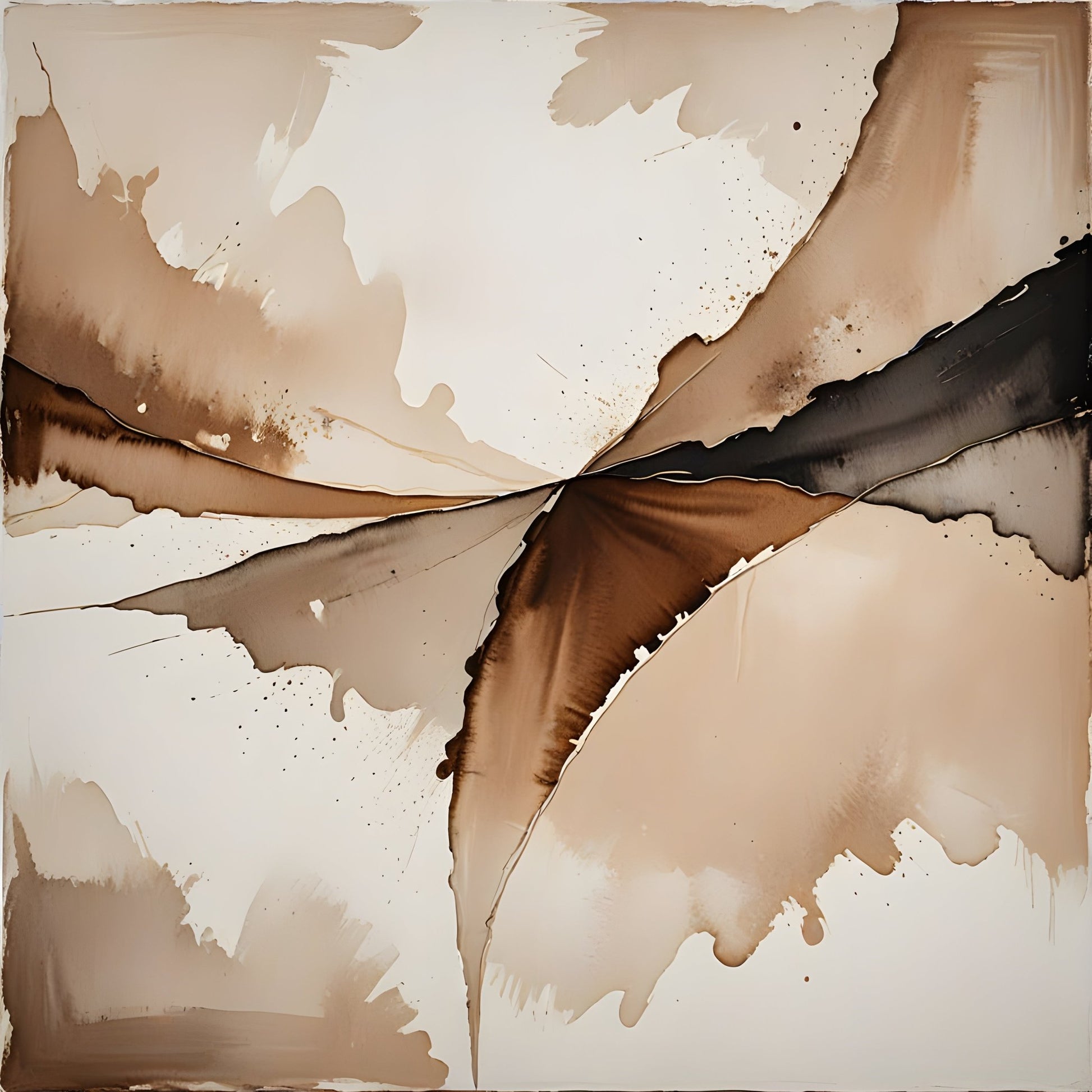 Elegant neutral abstract wall art in a quiet luxury minimalist style. - Byeutifull Art