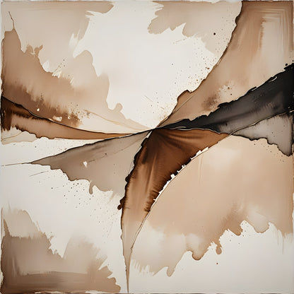 Elegant neutral abstract wall art in a quiet luxury minimalist style. - Byeutifull Art