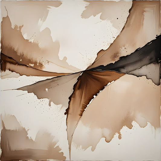 Elegant neutral abstract wall art in a quiet luxury minimalist style. - Byeutifull Art