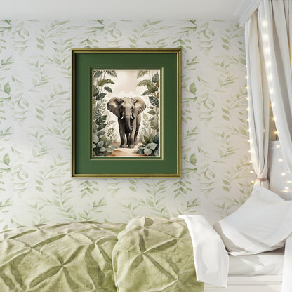 Elephant Nursery Wall Art – Neutral Safari Animal Jungle Print - Byeutifull Art