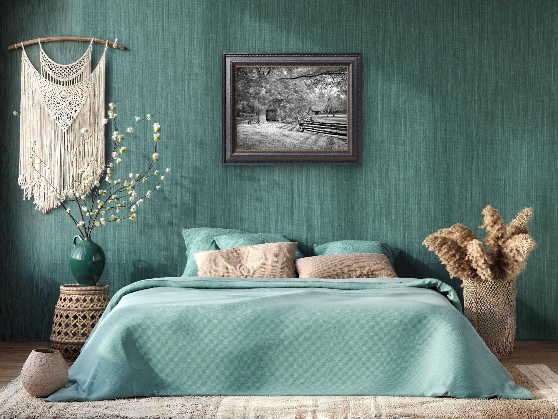 Forest Light Photography – Woodland Scene – Black & White Art Print - Byeutifull Art