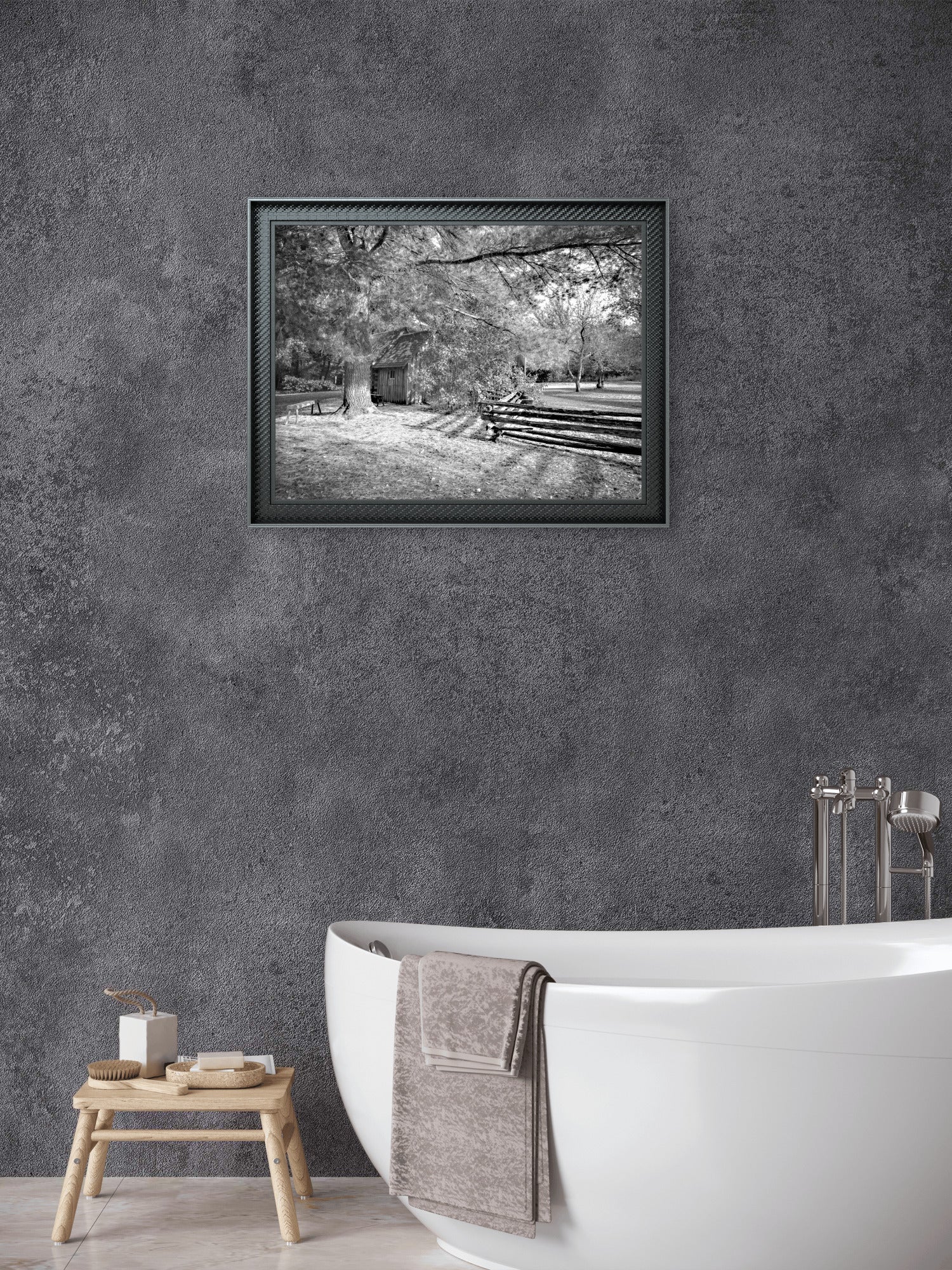 Forest Light Photography – Woodland Scene – Black & White Art Print - Byeutifull Art