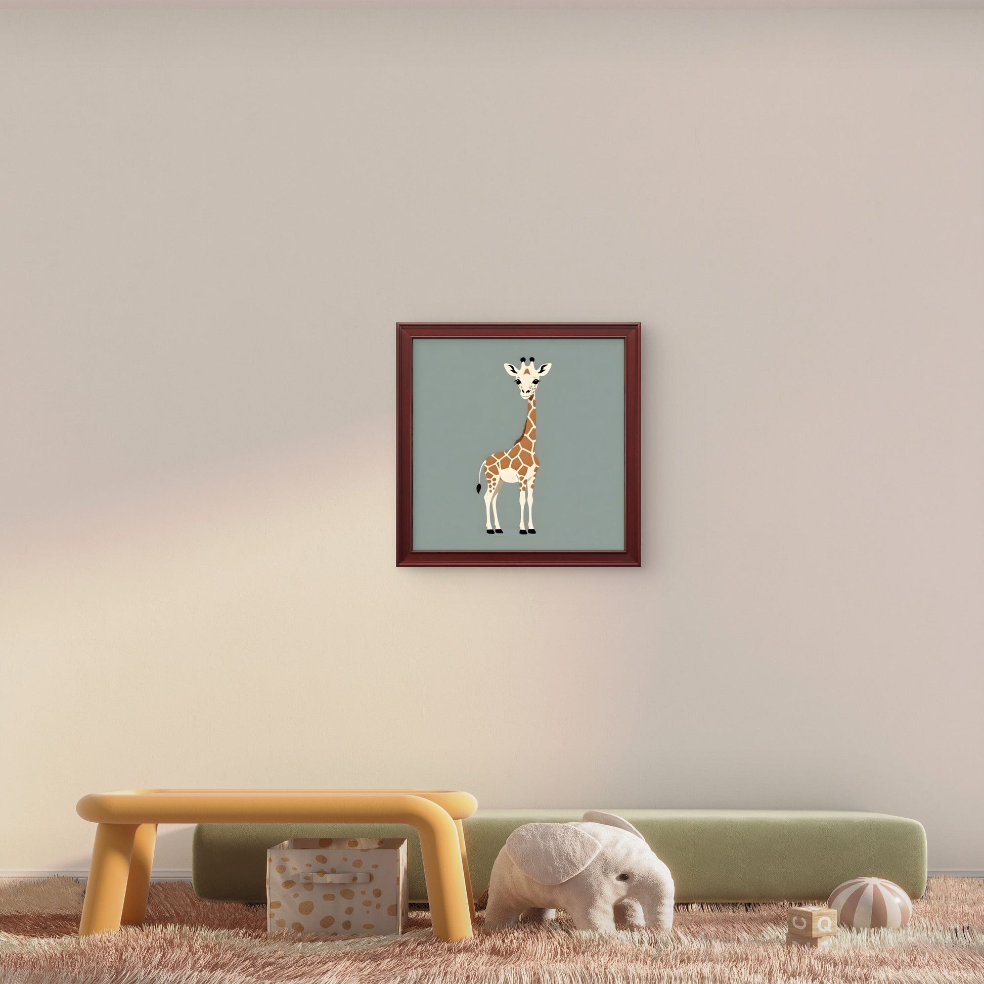 Giraffe Nursery Wall Art – Minimal Safari Animal Print - Byeutifull Art