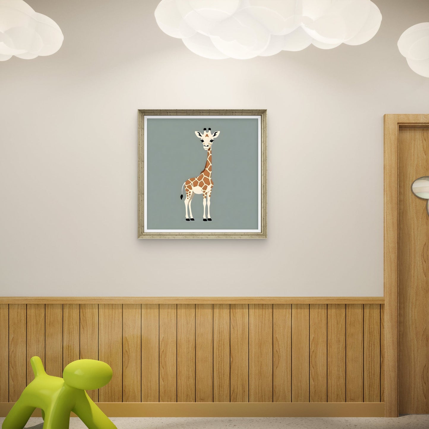 Giraffe Nursery Wall Art – Minimal Safari Animal Print - Byeutifull Art