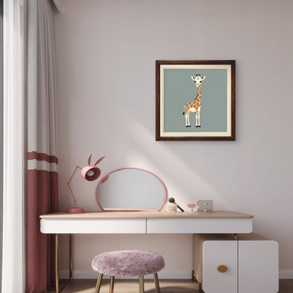Giraffe Nursery Wall Art – Minimal Safari Animal Print - Byeutifull Art