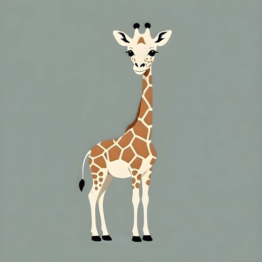 Giraffe Nursery Wall Art – Minimal Safari Animal Print - Byeutifull Art