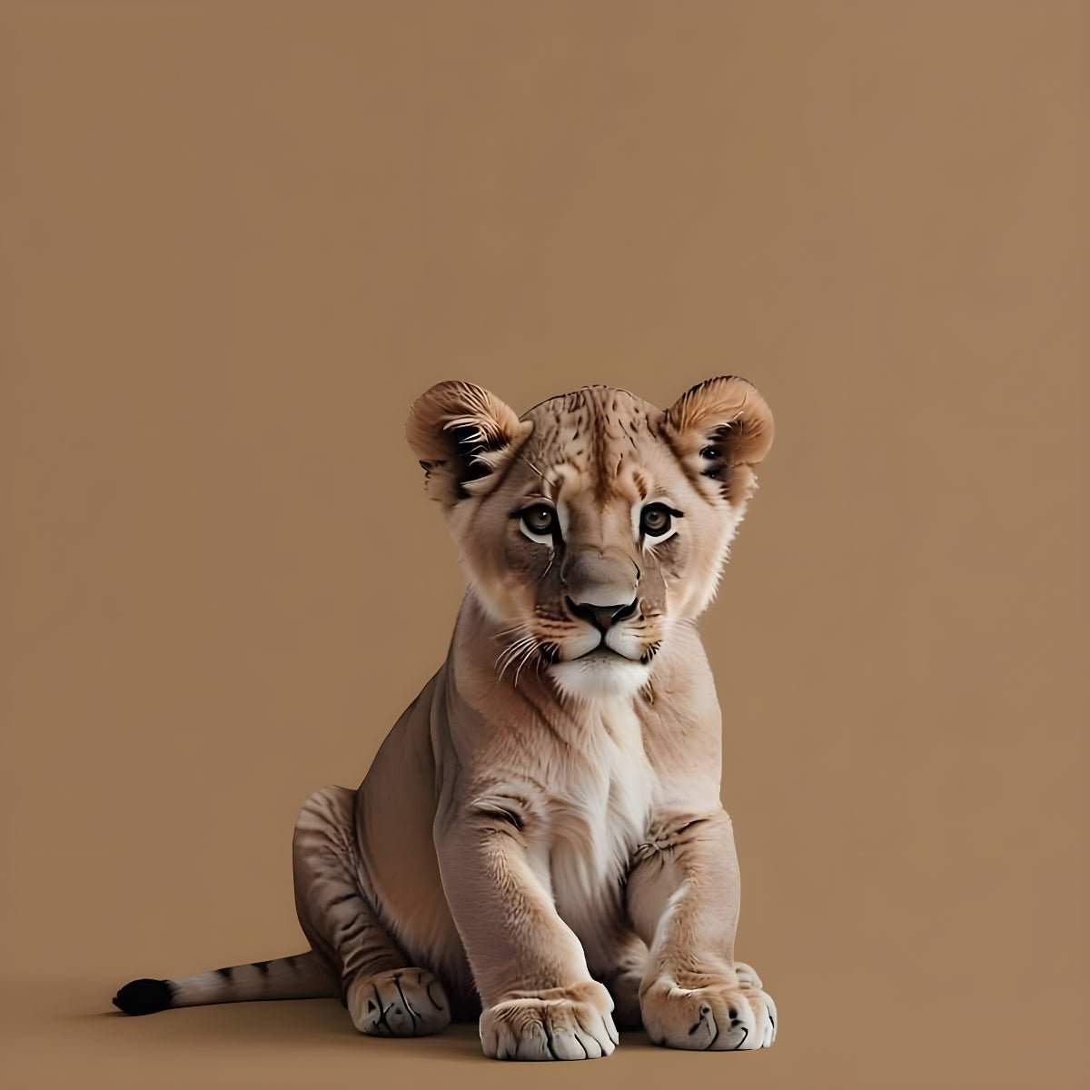 Lion Cub Nursery Wall Art | Minimal Safari Animal Print - Byeutifull Art