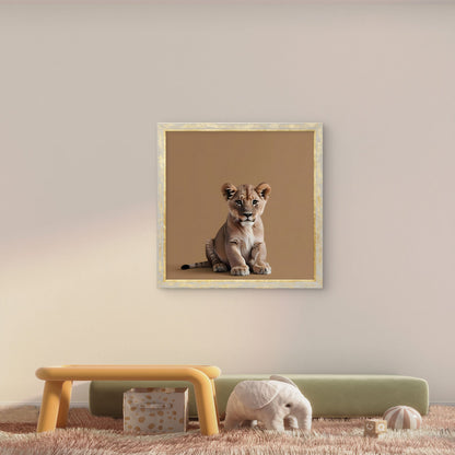 Lion Cub Nursery Wall Art | Minimal Safari Animal Print - Byeutifull Art