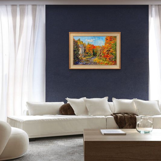 Mill of Kintail in Autumn — Impressionist Oil Painting Print, Ontario - Byeutifull Art