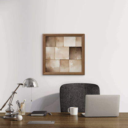 Neutral Minimalist Wall Art – Quiet Luxury - 14 - Abstract Square Art Print - Byeutifull Art