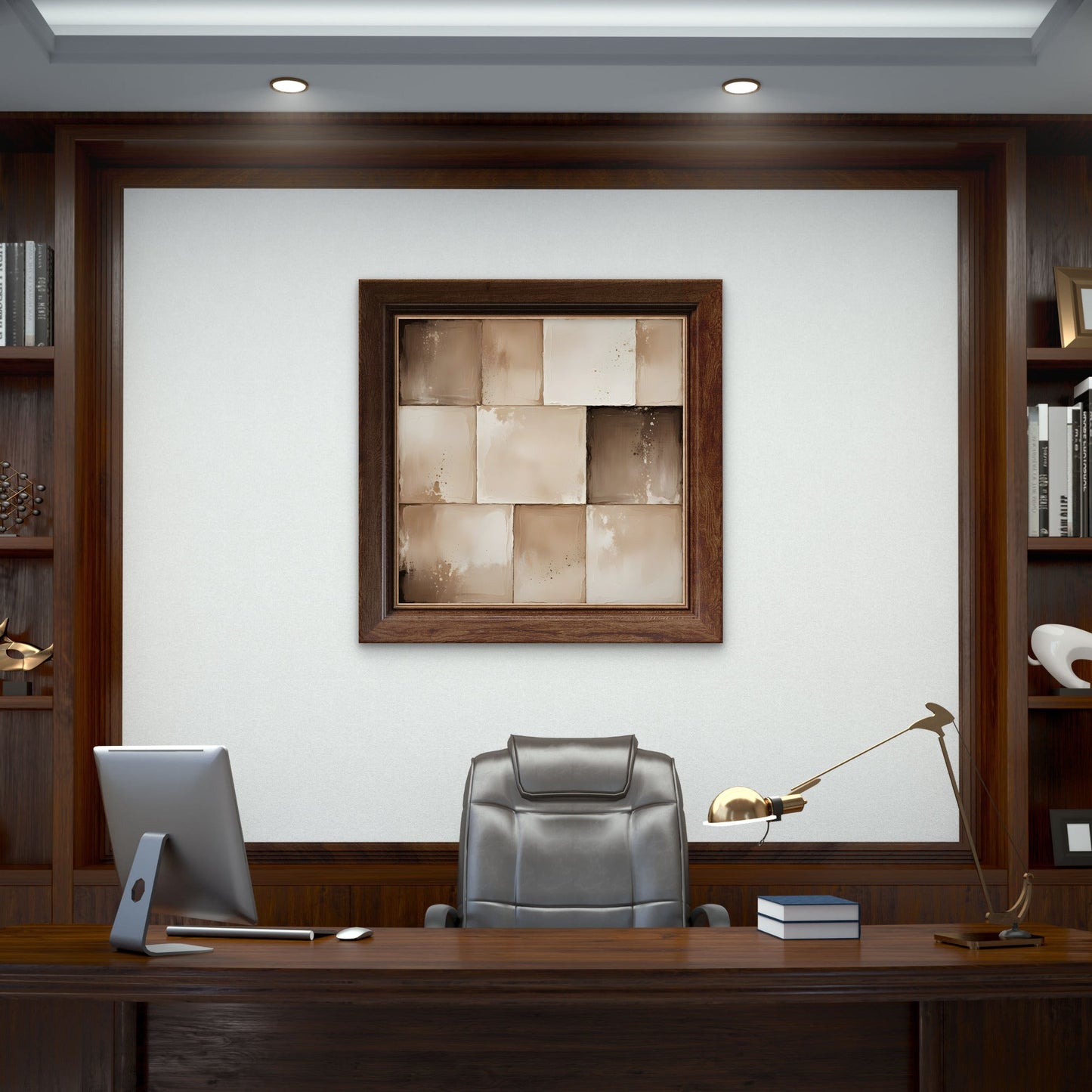 Neutral Minimalist Wall Art – Quiet Luxury - 14 - Abstract Square Art Print - Byeutifull Art