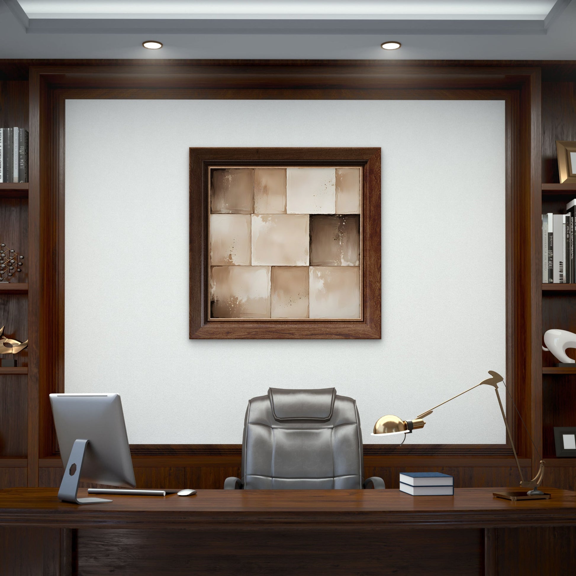 Neutral Minimalist Wall Art – Quiet Luxury - 14 - Abstract Square Art Print - Byeutifull Art