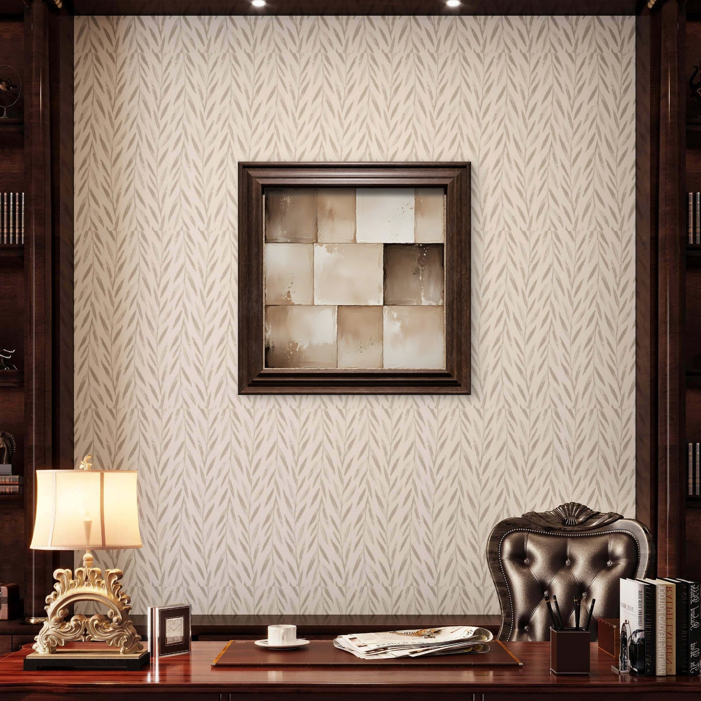 Neutral Minimalist Wall Art – Quiet Luxury - 14 - Abstract Square Art Print - Byeutifull Art