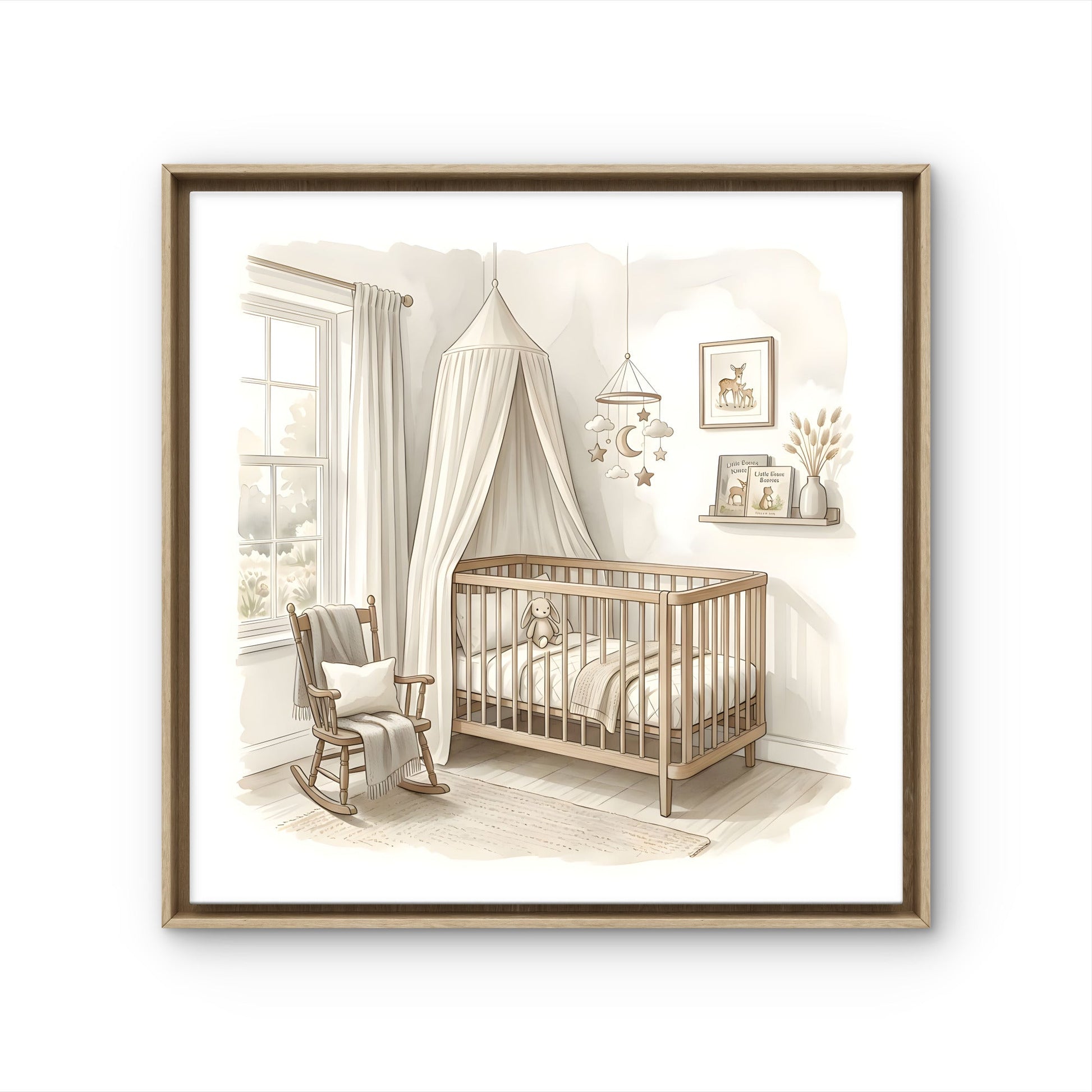 Neutral Nursery Wall Art | Minimalist Baby Room Print - Byeutifull Art