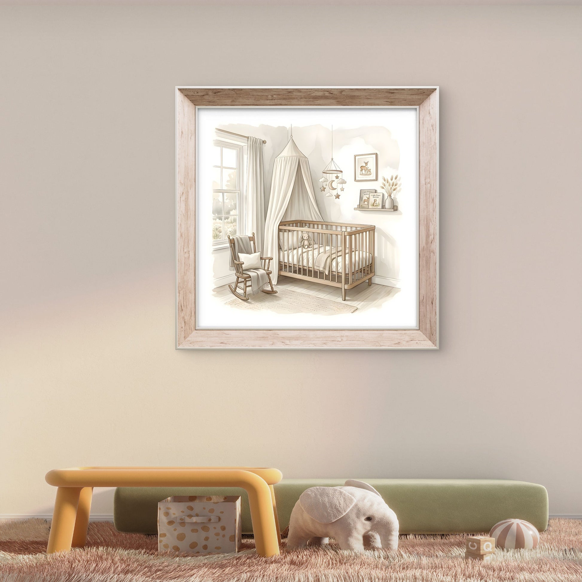 Neutral Nursery Wall Art | Minimalist Baby Room Print - Byeutifull Art