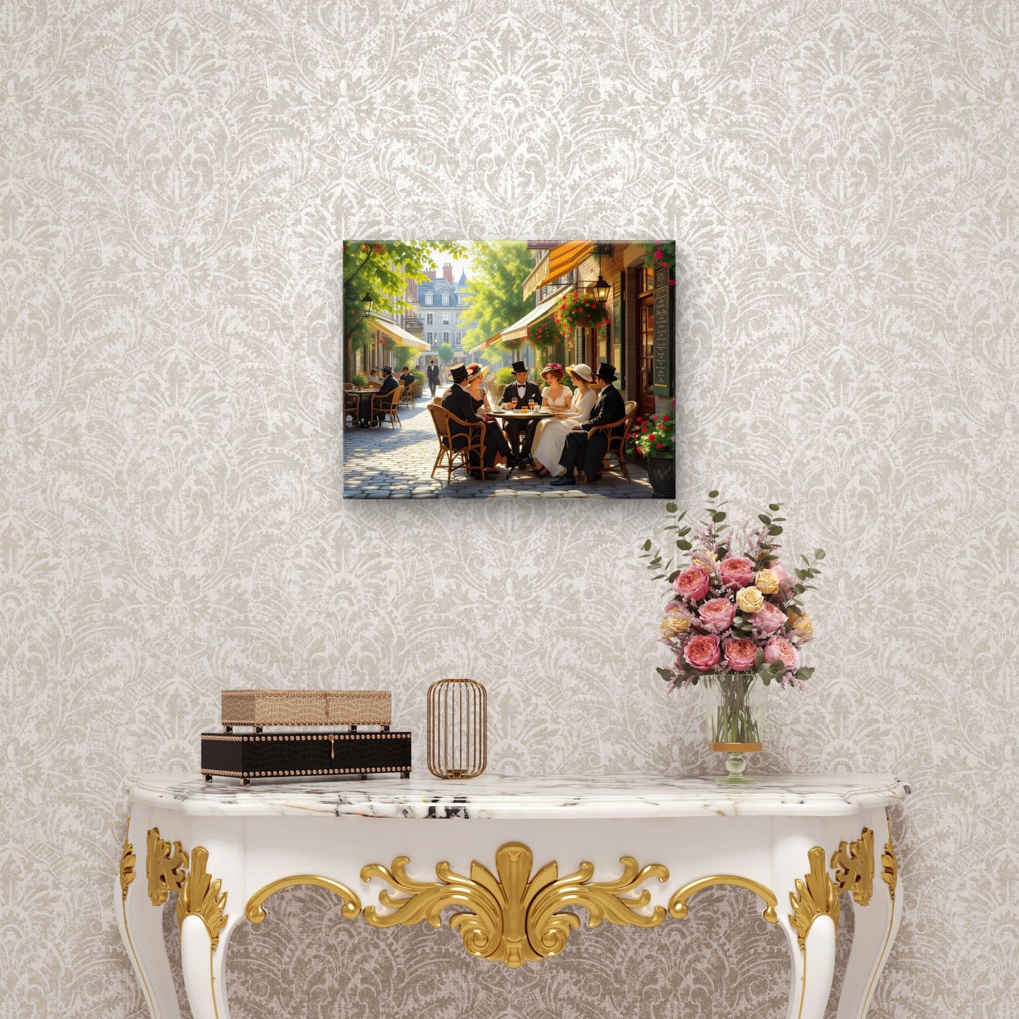 Old Montreal Street Scene Wall Art – Vintage Summer Cityscape Print - Byeutifull Art