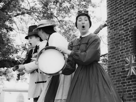 Porchside Minstrels, 1800s — Black & White - Byeutifull Art