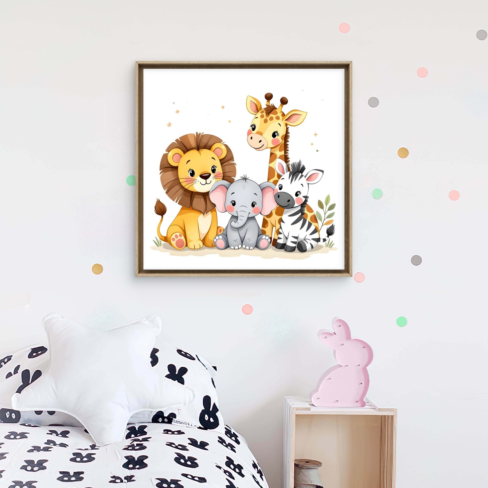Safari Animals Nursery Wall Art | Cute Jungle Animal Print - Byeutifull Art