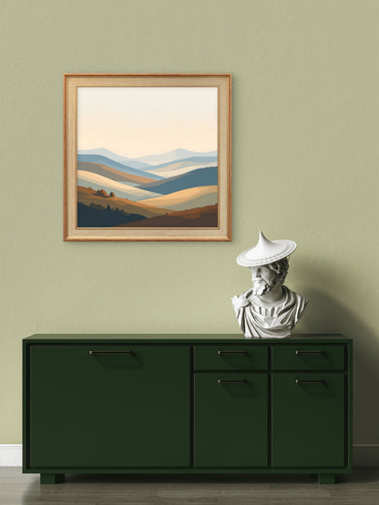 Serene Horizon Landscape Wall Art – Minimalist Neutral Nature Print - Byeutifull Art