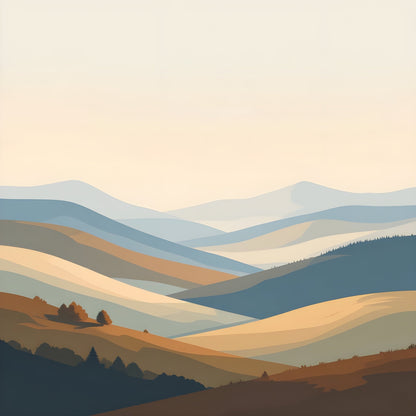 Serene Horizon Landscape Wall Art – Minimalist Neutral Nature Print - Byeutifull Art