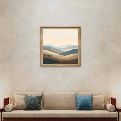 Serene Horizon Landscape Wall Art – Minimalist Neutral Nature Print - Byeutifull Art
