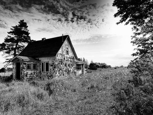 Silent Stones of Time – Abandoned Stone Cabin Landscape - Byeutifull Art