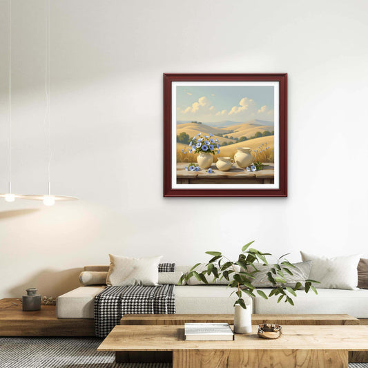 Summer Meadow Landscape Wall Art – Countryside Field Art Print - Byeutifull Art