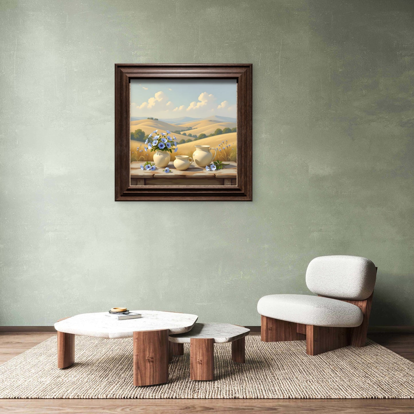 Summer Meadow Landscape Wall Art – Countryside Field Art Print - Byeutifull Art