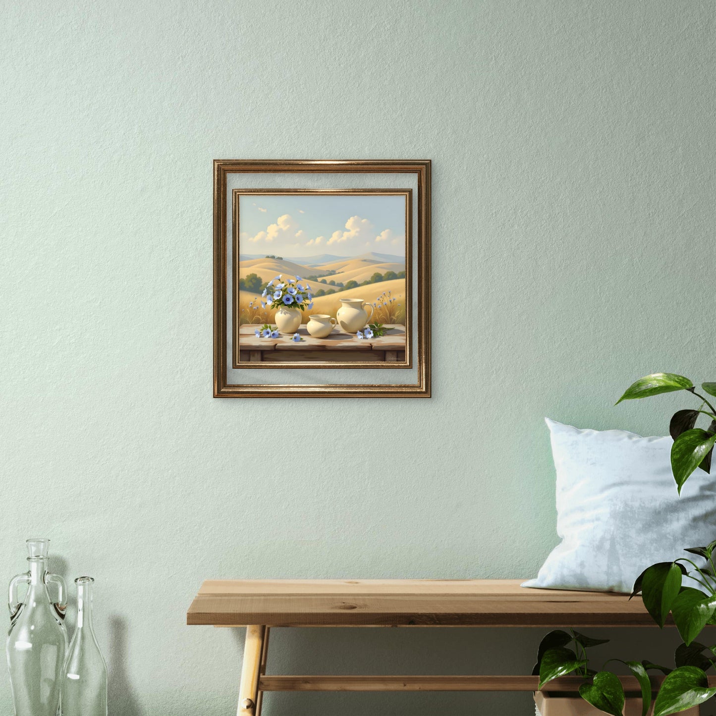 Summer Meadow Landscape Wall Art – Countryside Field Art Print - Byeutifull Art