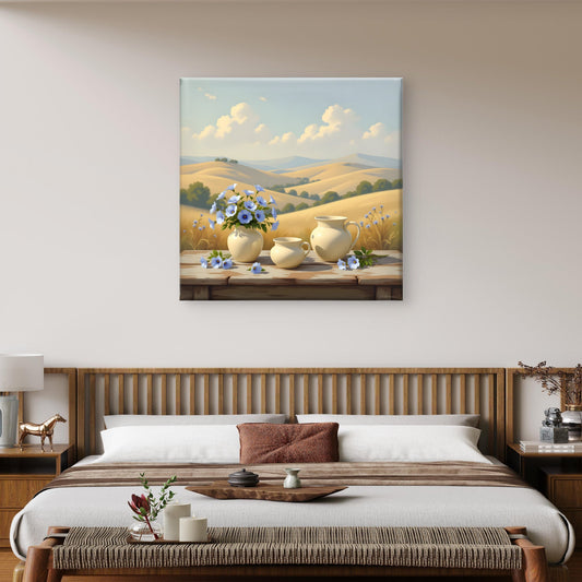 Summer Meadow Landscape Wall Art – Countryside Field Art Print - Byeutifull Art