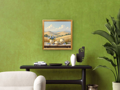 Summer Meadow Landscape Wall Art – Countryside Field Art Print - Byeutifull Art