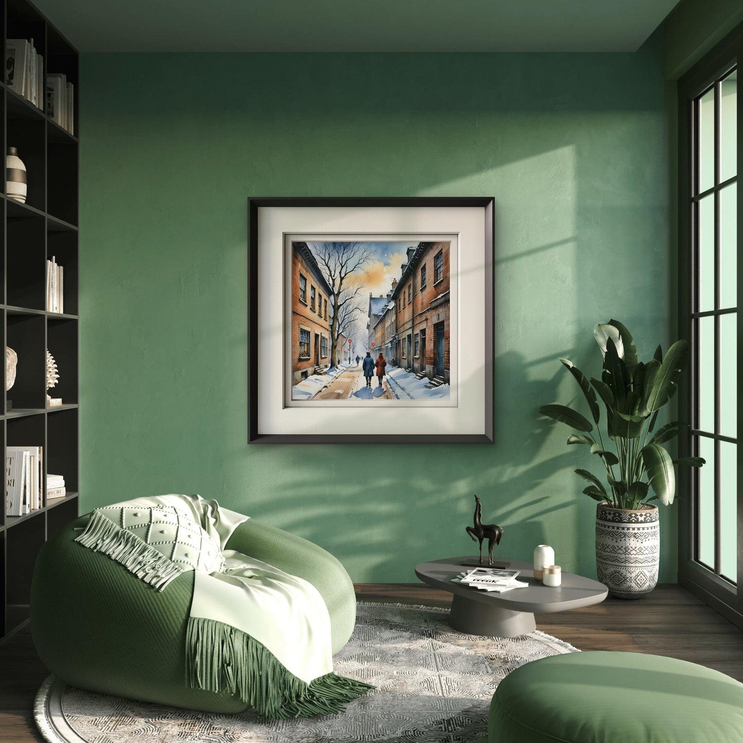 Victorian Winter Street Scene Wall Art – Vintage Snowy City Print - Byeutifull Art