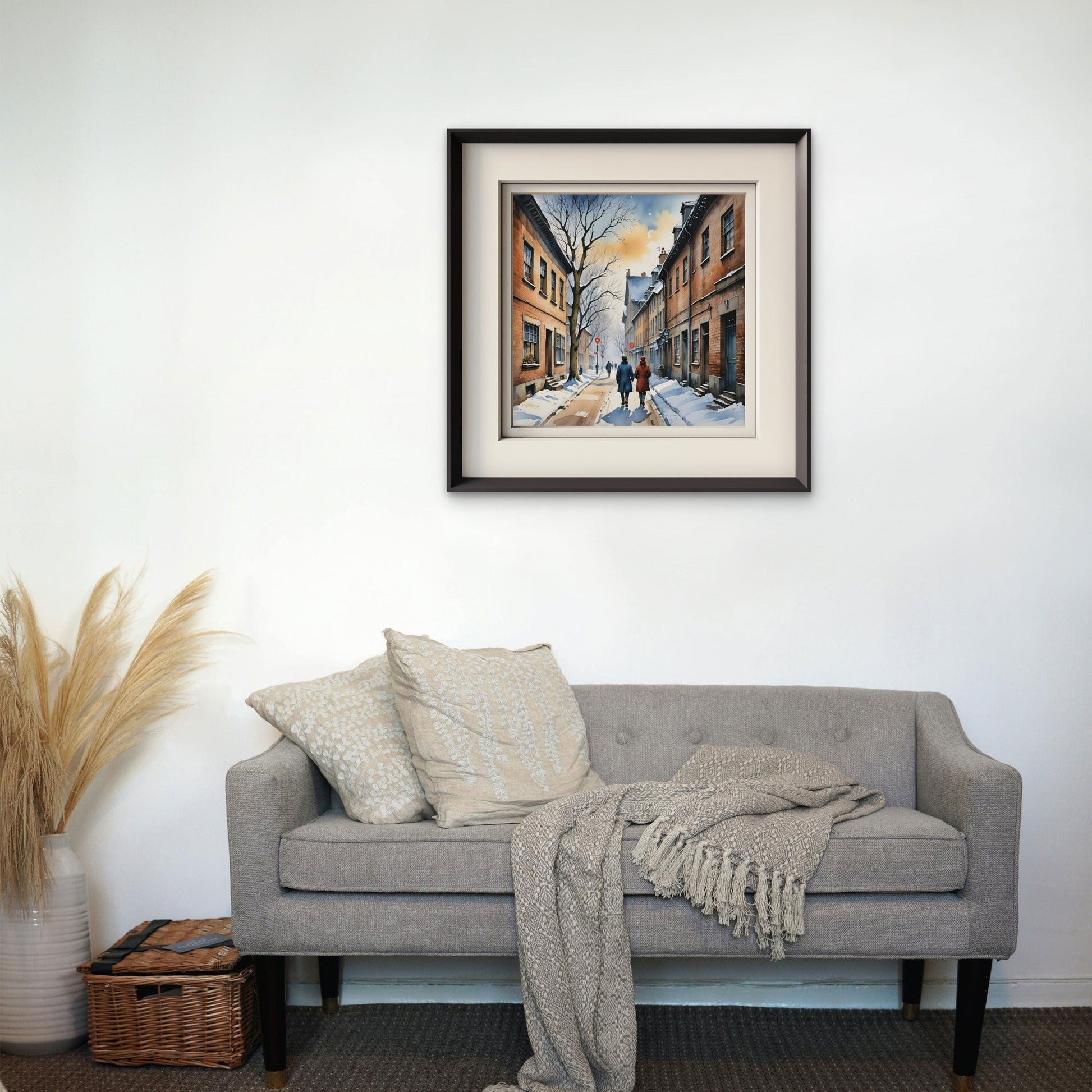 Victorian Winter Street Scene Wall Art – Vintage Snowy City Print - Byeutifull Art