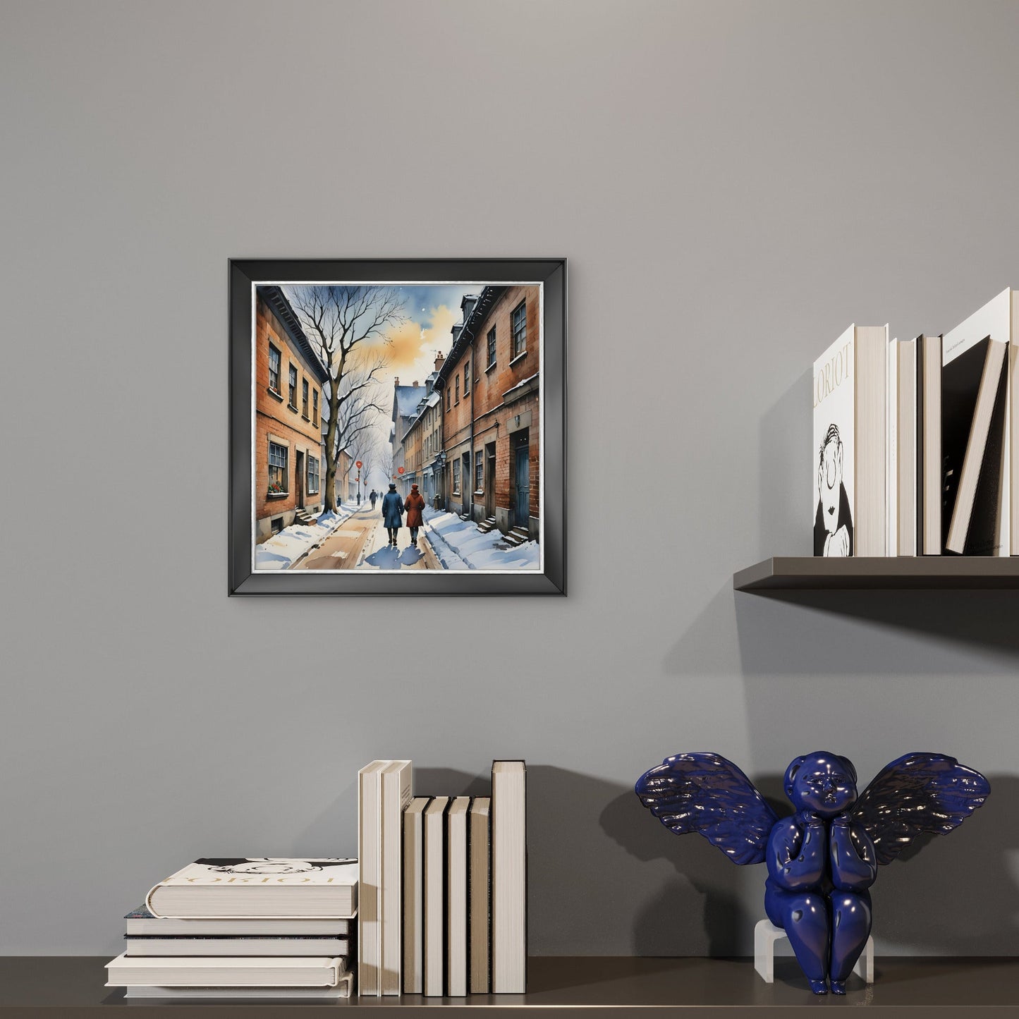 Victorian Winter Street Scene Wall Art – Vintage Snowy City Print - Byeutifull Art